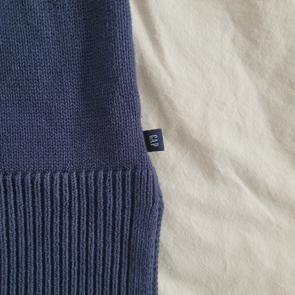 GAP Women's Navy Blue Knit Sweater Cardigan 100% Cotton Size M - Picture 7 of 10
